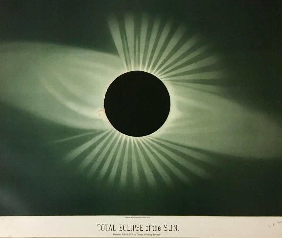 Total Eclipse of the Sun July 29, 1878. Chromolithograph, EL Trouvelot. 