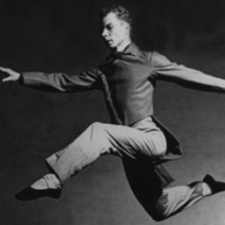 A dancer mid-leap