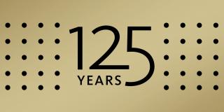 Text on gold background that reads: 125 Years