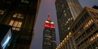 Nighttime photo of the Empire State Building
