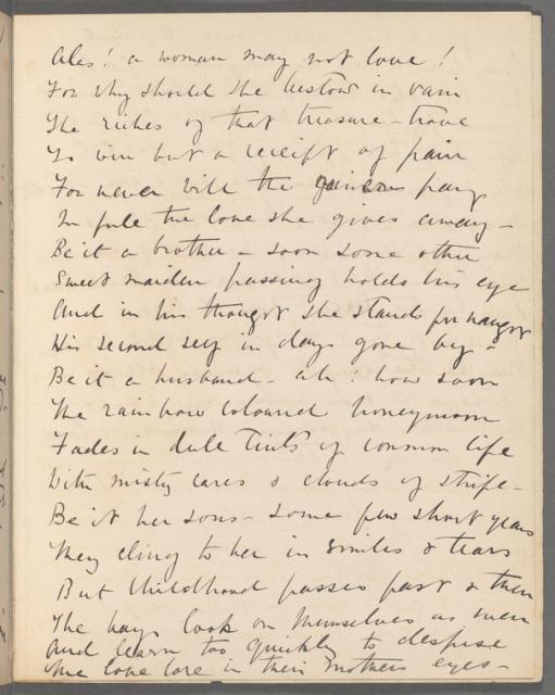 manuscript draft of poem with title written at top of the page
