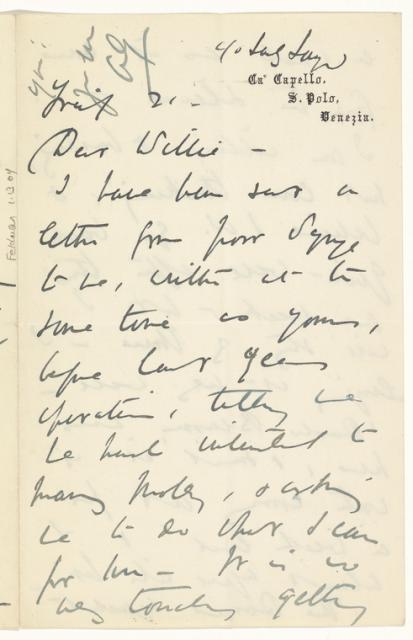 handwritten letter by Lady Gregory 
