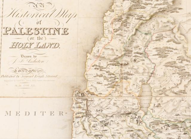 Old engraved map of the Holy Land